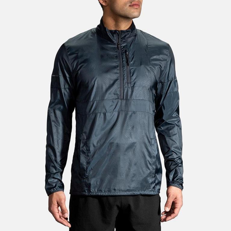 Brooks LSD Pullover Men's Running Jackets - Blue (13876-PLBK)